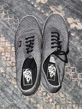 Vans Women's Gray Dot-Pattern Lace-Up Sneakers